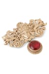 Buy_Cosa Nostraa_Gold Medusa Glass Stone Embellished Brooch _Online_at_Aza_Fashions