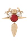 Buy_Cosa Nostraa_Gold Crystals Sawaar-e-shaan Glass Stone Embellished Brooch _Online_at_Aza_Fashions