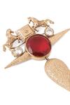 Cosa Nostraa_Gold Crystals Sawaar-e-shaan Glass Stone Embellished Brooch _at_Aza_Fashions