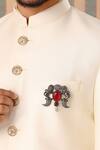 Buy_Cosa Nostraa_Gold Shehenshah-e-jungle Embellished Brooch _at_Aza_Fashions