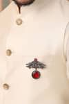 Cosa Nostraa_Grey Ada-e-khaas Embellished Glass Stone Brooch _Online_at_Aza_Fashions