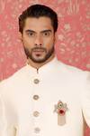Buy_Cosa Nostraa_Gold Crystals, Chains Sawaar-e-noor Glass Stone Embellished Brooch _at_Aza_Fashions