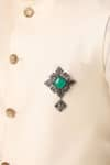 Cosa Nostraa_Grey Hazrat-e-ishq Carved Work Brooch _Online_at_Aza_Fashions