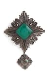 Buy_Cosa Nostraa_Grey Hazrat-e-ishq Carved Work Brooch _Online_at_Aza_Fashions