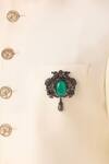 Cosa Nostraa_Grey Parindon Ka Badshah Embellished Brooch _Online_at_Aza_Fashions