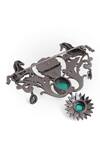 Shop_Cosa Nostraa_Grey Azim Sawaar Carved Work Brooch _Online_at_Aza_Fashions