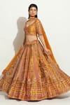Shop_Vandana Sethi_Yellow Denim, Silk Embroidery, Sequins, Zari Zardozi Blouse Bridal Lehenga Set _Online_at_Aza_Fashions