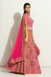 Buy_Vandana Sethi_Multi Color Denim, Silk Sequins, Embroidery, Gota Patti, Bridal Lehenga Set _Online_at_Aza_Fashions