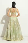 Vandana Sethi_Green Organza Embroidered Gota Sweetheart Bridal Lehenga Set _Online_at_Aza_Fashions