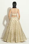 Vandana Sethi_Ivory Organza Embroidered Gota Cape Open Lehenga Set _Online_at_Aza_Fashions