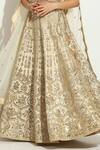 Buy_Vandana Sethi_Ivory Silk, Chiffon Crystals, Mirrorwork Floral Jaal Embellished Lehenga Set _Online_at_Aza_Fashions