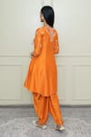 Shop_Sheetal Batra_Orange Silk Chanderi Angrakha Set_at_Aza_Fashions