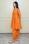 Sheetal Batra_Orange Silk Chanderi Angrakha Set_Online_at_Aza_Fashions