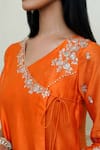 Buy_Sheetal Batra_Orange Silk Chanderi Angrakha Set_Online_at_Aza_Fashions