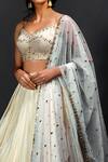 Shop_Izzumi Mehta_White Lehenga Crepe Blouse Organza Dupatta Net Embroidered Bridal Set _at_Aza_Fashions