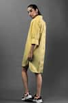 Shop_Chillosophy_Yellow Poplin Straight Collar Short Shirt Dress  _at_Aza_Fashions