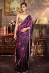 Buy_Laxmishriali_Purple Blouse - Dupion And Embroidery Digital Abstract Saree With _at_Aza_Fashions