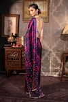 Shop_Laxmishriali_Purple Blouse - Dupion And Embroidery Digital Abstract Saree With _at_Aza_Fashions