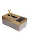 Shop_H2h_Grey Polyresin And Metal Deer Tissue Box_at_Aza_Fashions