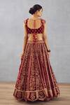 Shop Torani Red Silk Velvet And Butterfly Net Thread & Sindoori Turvi Bridal Lehenga Set at Aza Fashions Shop_Torani_Red Silk Velvet And Butterfly Net Thread & Sindoori Turvi Bridal Lehenga Set _at_Aza_Fashions