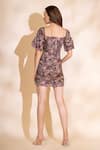 Shop_Torqadorn_Multi Color Cotton V-neck Floral Print Short Dress _at_Aza_Fashions