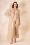 Buy_Torqadorn_Cream Georgette Sequins Embellished Crop Blazer _Online_at_Aza_Fashions