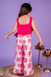 Shop_Toplove_Pink Neoprene, Cotton Bows, Pearls Top And Palazzo Pant _at_Aza_Fashions