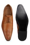 Shop_Hats Off Accessories_Brown Textured Leather Oxford Shoes  _at_Aza_Fashions