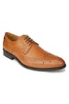 Hats Off Accessories_Brown Textured Leather Oxford Shoes  _Online_at_Aza_Fashions