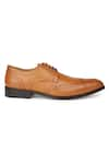 Shop_Hats Off Accessories_Brown Textured Leather Oxford Shoes  _Online_at_Aza_Fashions