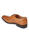 Hats Off Accessories_Brown Textured Leather Oxford Shoes  _at_Aza_Fashions