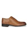 Hats Off Accessories_Brown Textured Oxford Shoes  _at_Aza_Fashions