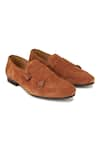 Buy_Hats Off Accessories_Brown Embellished Buckle Monk Loafers  _at_Aza_Fashions