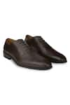 Buy_Hats Off Accessories_Brown Textured Perforated Oxford Shoes  _at_Aza_Fashions