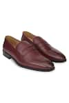 Buy_Hats Off Accessories_Maroon Leather Penny Loafers  _at_Aza_Fashions