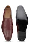 Shop_Hats Off Accessories_Maroon Leather Penny Loafers  _at_Aza_Fashions