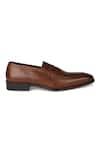 Shop_Hats Off Accessories_Brown Genuine Leather Slip On Penny Loafers  _Online_at_Aza_Fashions