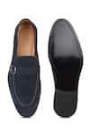 Shop_Hats Off Accessories_Blue Metal Buckle Suede Monk Penny Loafers  _at_Aza_Fashions