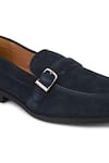 Buy_Hats Off Accessories_Blue Metal Buckle Suede Monk Penny Loafers  _Online_at_Aza_Fashions