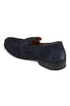 Hats Off Accessories_Blue Metal Buckle Suede Monk Penny Loafers  _at_Aza_Fashions