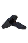 Shop_Hats Off Accessories_Blue Metal Buckle Suede Monk Penny Loafers  