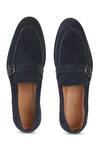 Hats Off Accessories_Blue Metal Buckle Suede Monk Penny Loafers  _Online