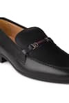 Shop_Hats Off Accessories_Black Genuine Leather Buckle Loafers  _Online_at_Aza_Fashions