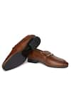 Shop_HATS OFF ACCESSORIES_Brown Genuine Leather Slip On Buckle Loafers 