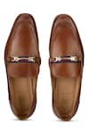 HATS OFF ACCESSORIES_Brown Genuine Leather Slip On Buckle Loafers _Online