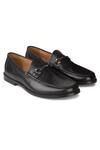 Buy_HATS OFF ACCESSORIES_Black Genuine Leather Stitch Work Buckle Loafers _at_Aza_Fashions