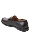 HATS OFF ACCESSORIES_Black Genuine Leather Stitch Work Buckle Loafers _at_Aza_Fashions