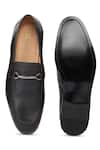 Shop_Hats Off Accessories_Black Genuine Leather Metal Buckle Loafers _at_Aza_Fashions