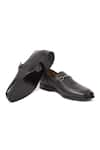 Hats Off Accessories_Black Genuine Leather Metal Buckle Loafers _Online