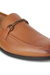 Buy_Hats Off Accessories_Brown Textured Genuine Leather Buckle Loafers _Online_at_Aza_Fashions